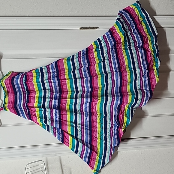 NWT Children's Place Multicolor Peruvian Stripes size M 7/8 Hi Low Maxi Dress - Picture 3 of 7